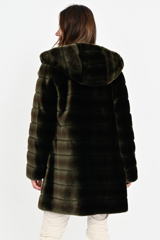 /FAZ/ Not Fur Faux Fur Kurzmantel OH MY DEER in Khaki
