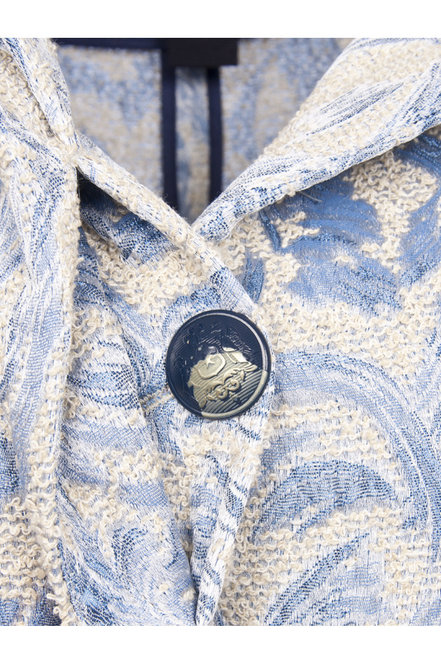 Femme by Michele Rossi Baumwollmantel gemustert in Blau/Natur