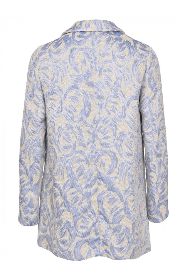 Femme by Michele Rossi Baumwollmantel gemustert in Blau/Natur