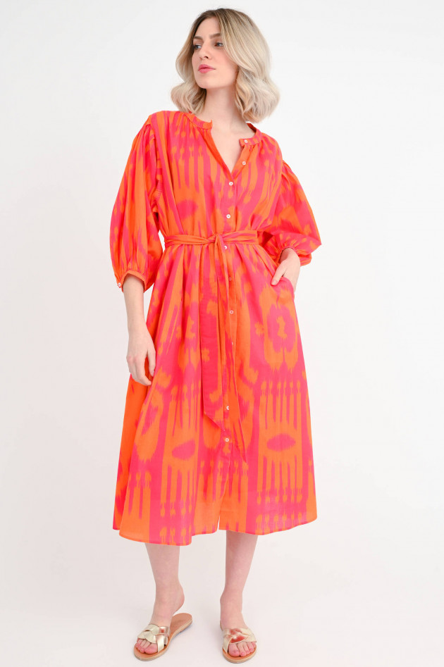 Flowers for Friends Oversize Midi-Kleid in Orange/Pink