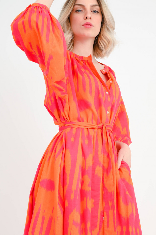 Flowers for Friends Oversize Midi-Kleid in Orange/Pink