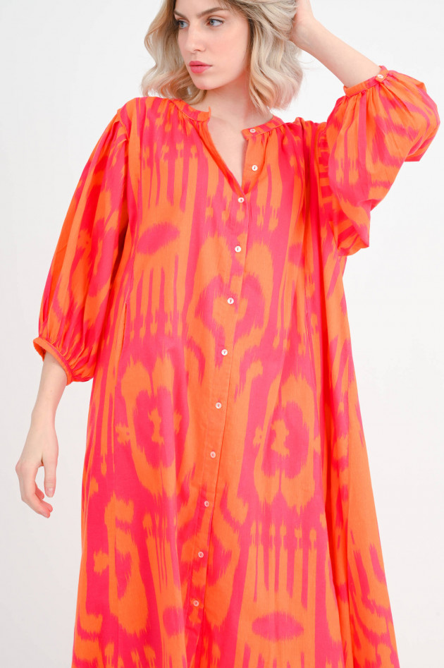 Flowers for Friends Oversize Midi-Kleid in Orange/Pink