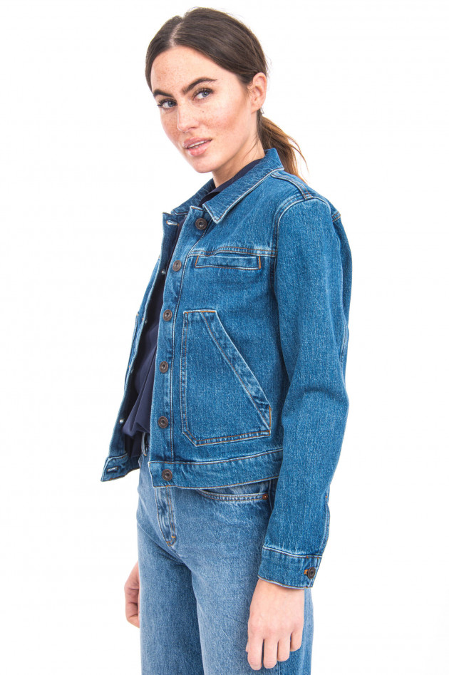 French Connection Jeansjacke mit aufgesetzten Taschen in Blau