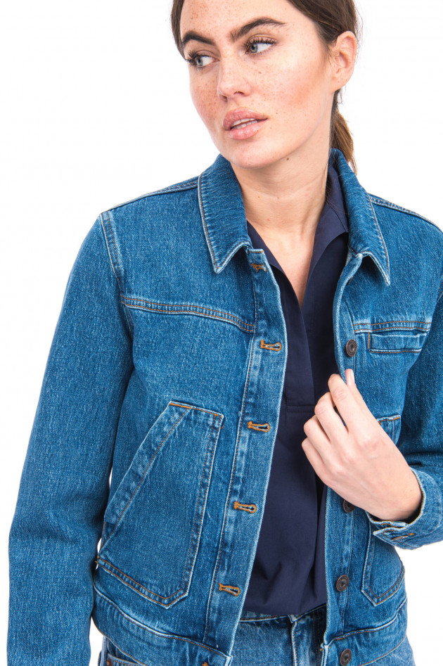 French Connection Jeansjacke mit aufgesetzten Taschen in Blau