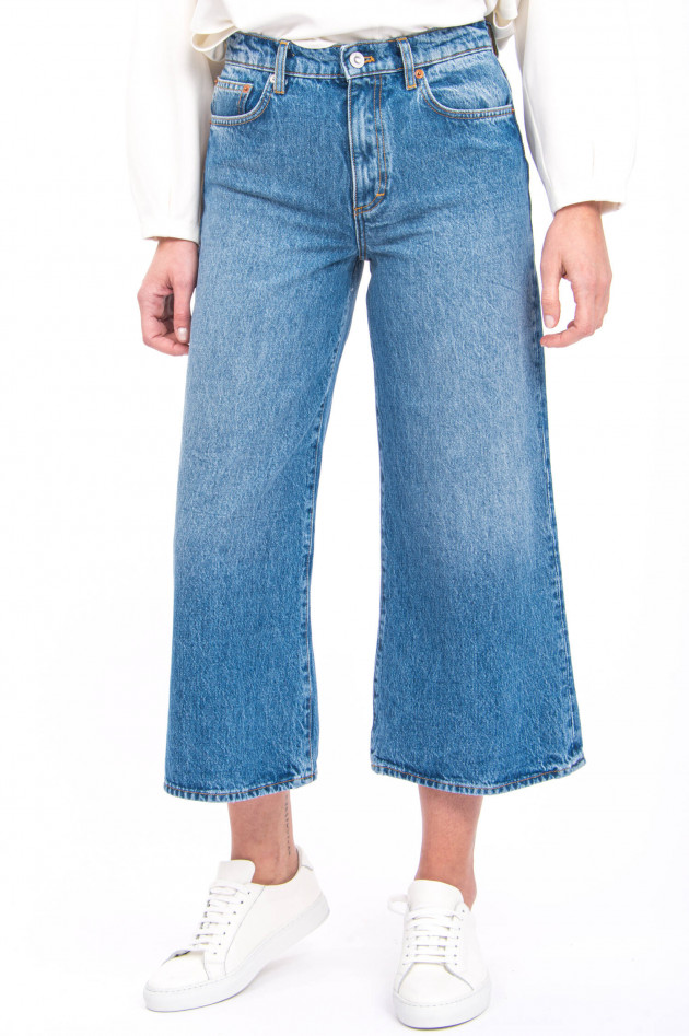 French Connection Jeans-Culotte mit Vintage-Design in Mittelblau