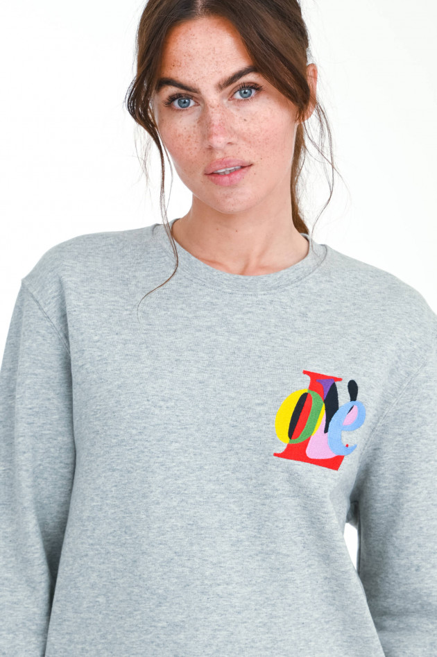 French Connection Sweater mit Stickerei in Hellgrau