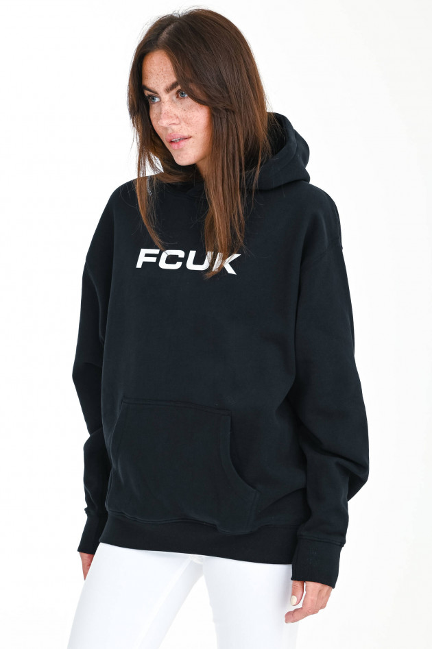 French Connection Oversized Hoodie mit Frontprint in Schwarz