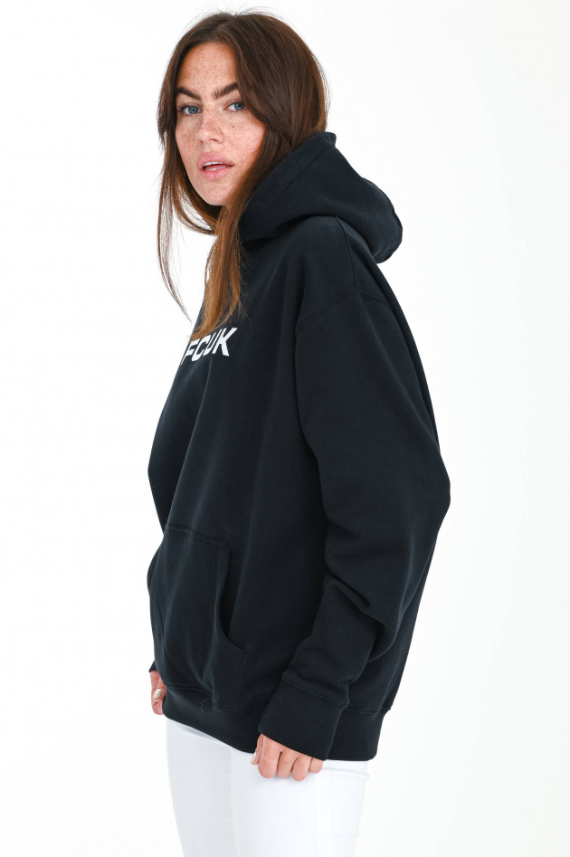 French Connection Oversized Hoodie mit Frontprint in Schwarz