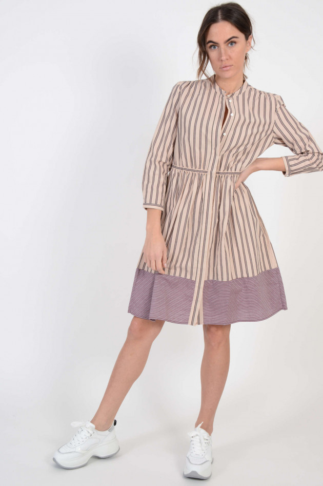 French Connenction Hemdblusenkleid mit Streifen in Beige/Lavendel