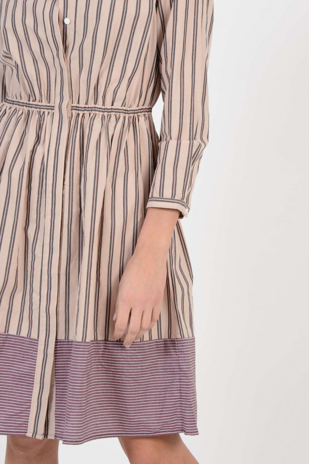 French Connenction Hemdblusenkleid mit Streifen in Beige/Lavendel