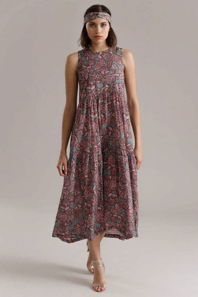 Frogbox Ärmelloses Midi-Kleid mit floralem Print