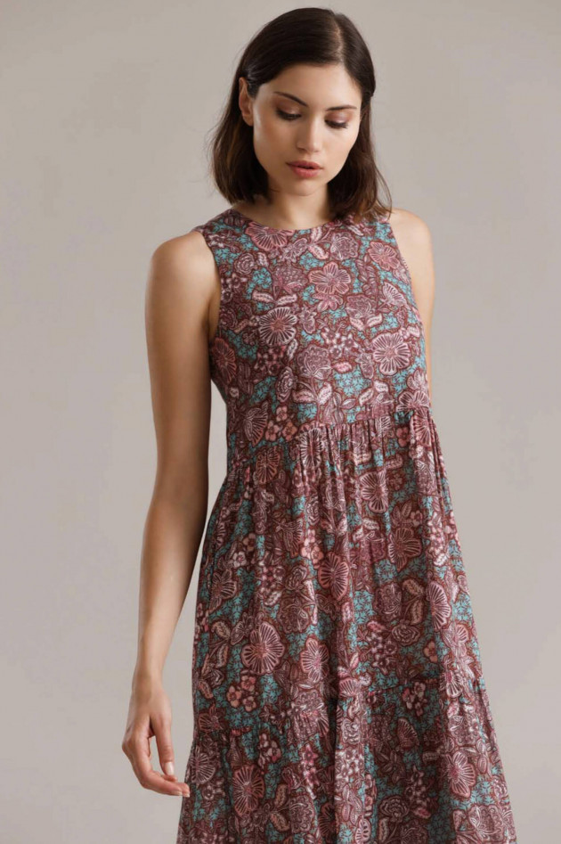 Frogbox Ärmelloses Midi-Kleid mit floralem Print