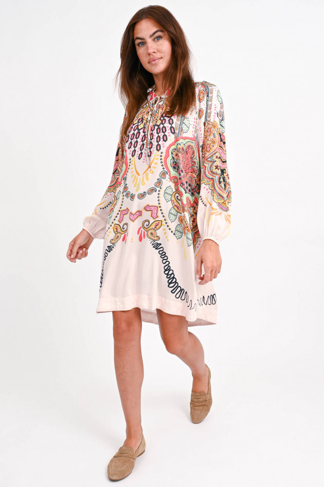 Frogbox Langarm Kleid mit Paiselymuster in Rosa