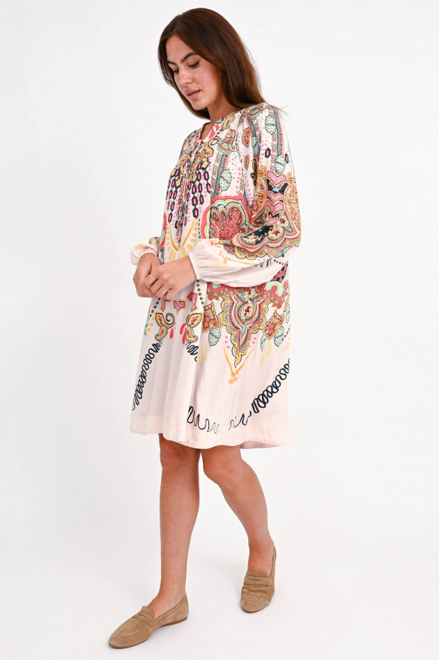 Frogbox Langarm Kleid mit Paiselymuster in Rosa