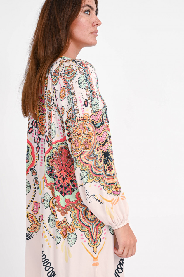 Frogbox Langarm Kleid mit Paiselymuster in Rosa