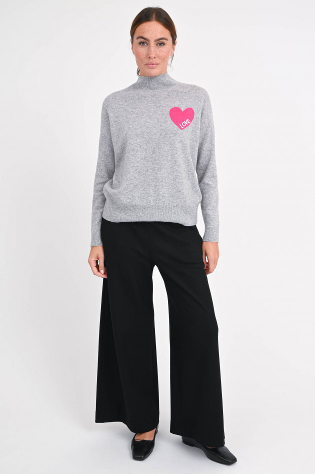 Frogbox Pullover aus Wolle mit Herz Detail in Hellgrau