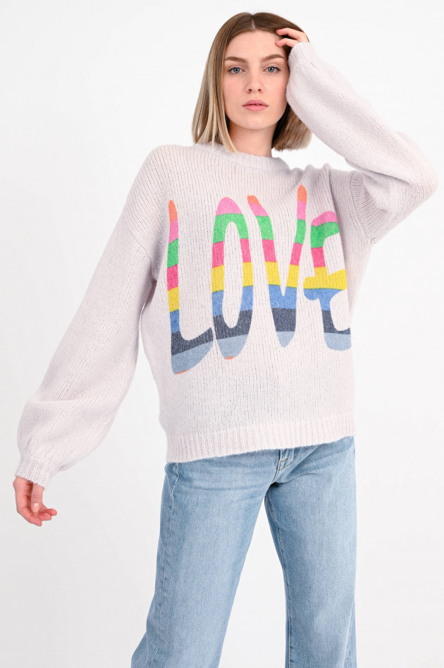 Frogbox Strickpullover mit Stitching in Natur/Multi
