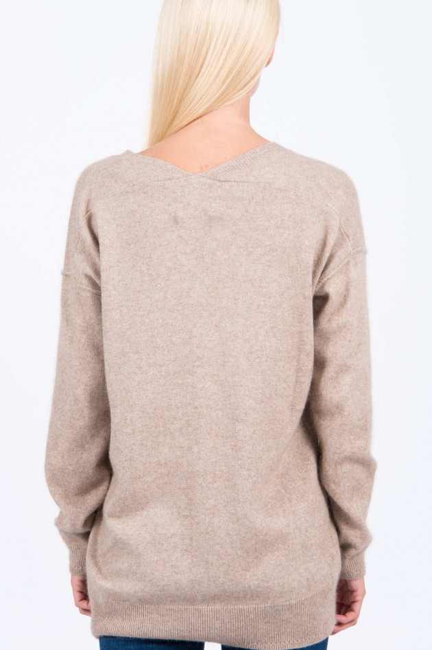 Frogbox Pullover mit V-Ausschnitt in Beige