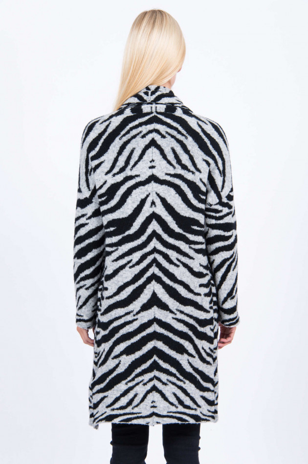 Frogbox Strickjacke im Zebra-Design in Schwarz/Grau