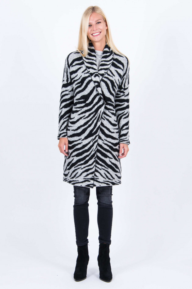 Frogbox Strickjacke im Zebra-Design in Schwarz/Grau