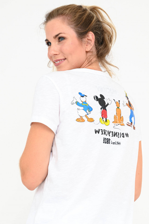 Frogbox Basic Shirt mit Mickey-Print in Weiß