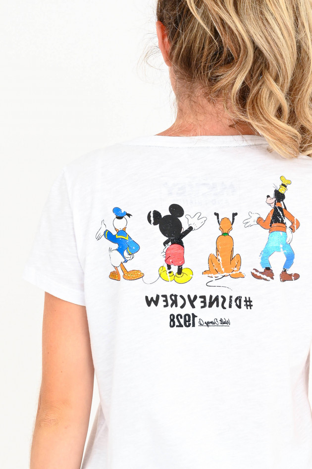 Frogbox Basic Shirt mit Mickey-Print in Weiß