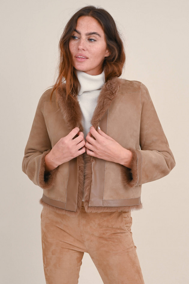 Furry Pelzjacke NINA in Camel