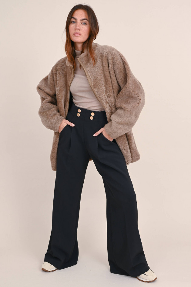 Furry Wendejacke NIKI in Taupe