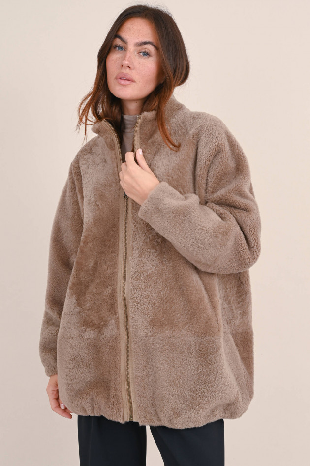 Furry Wendejacke NIKI in Taupe