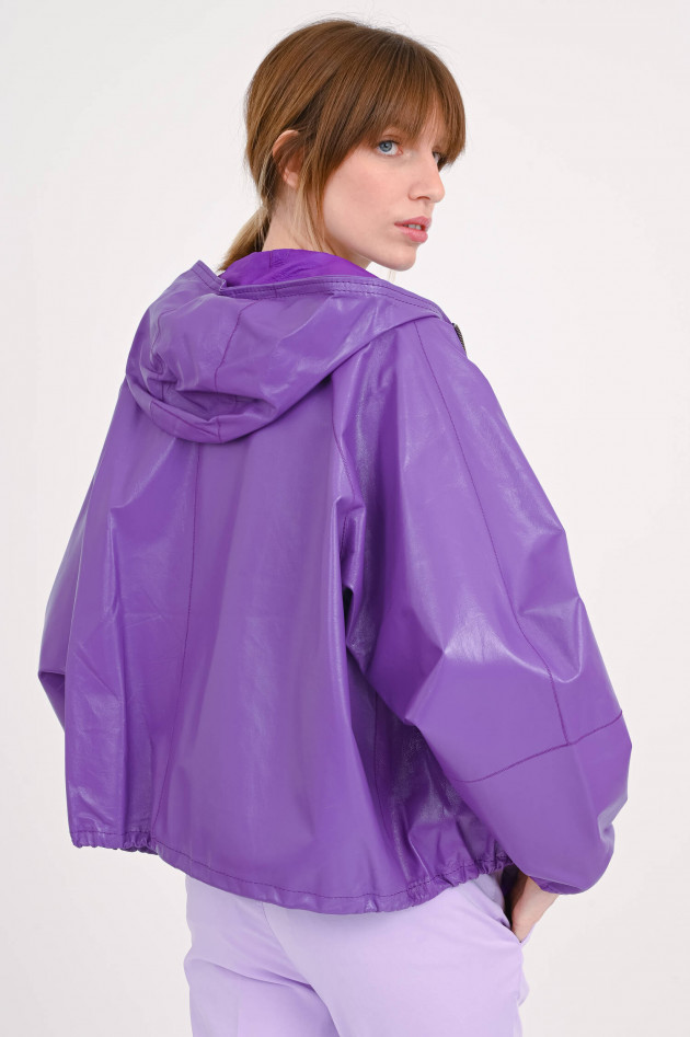 Furry Kurze Lederjacke AURORA in Violett