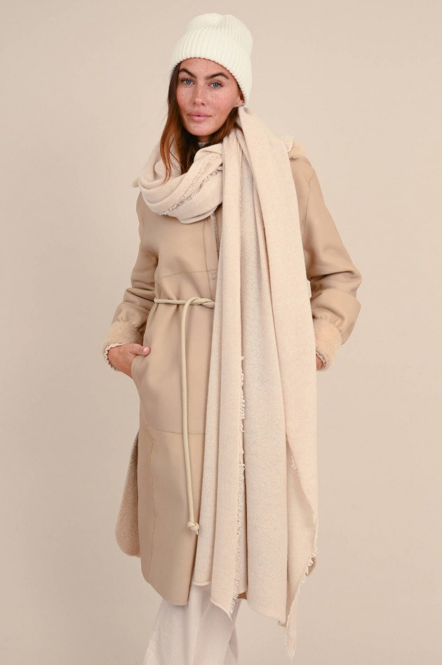 Furry Wendemantel BIANCA aus Lamfell in Beige