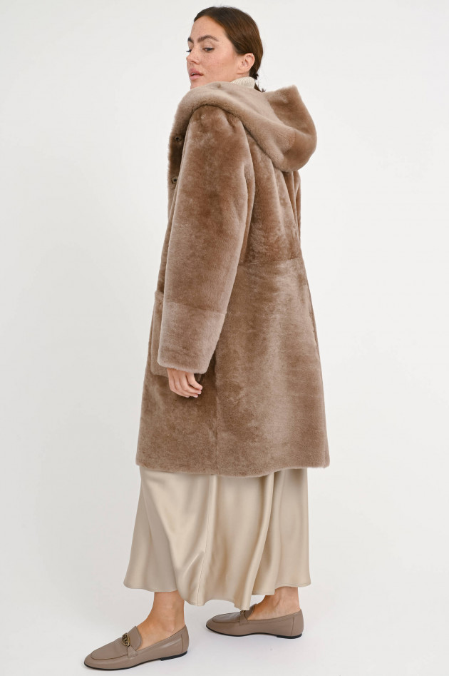Furry Wendemantel EVELYN in Braun