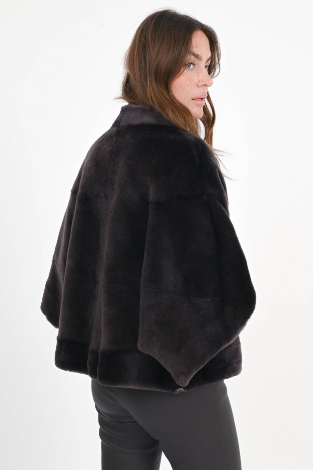 Furry Jacke MARIE aus Lammleder in Chocolate
