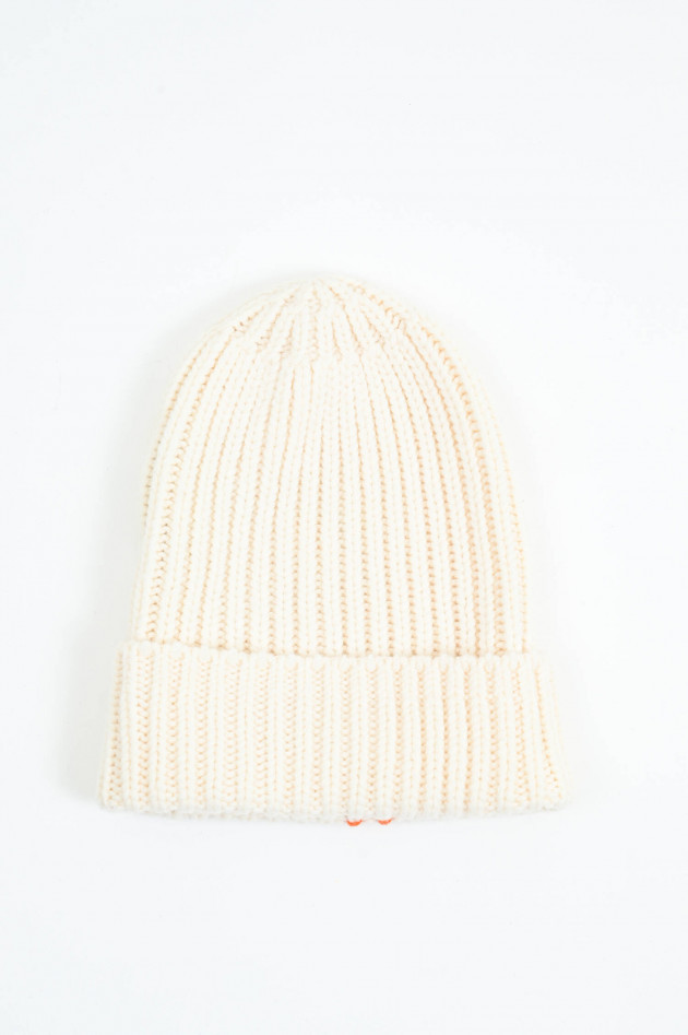 g-lab Rippstrick-Mütze in Creme/Orange