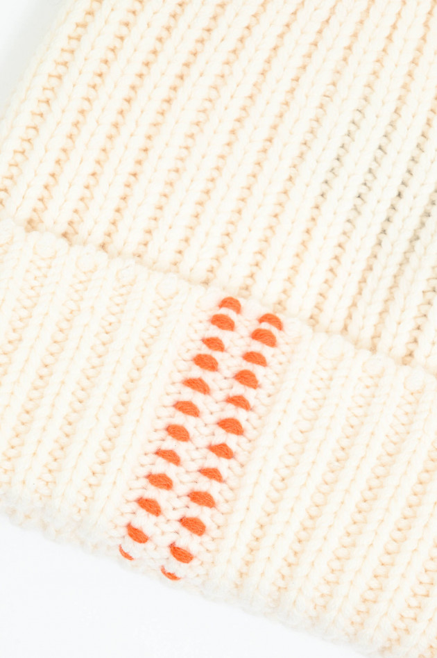 g-lab Rippstrick-Mütze in Creme/Orange