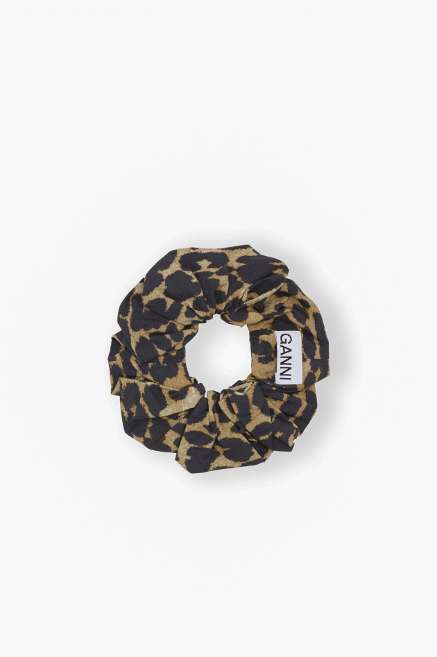 Ganni Scrunchie mit Leoparden-Print