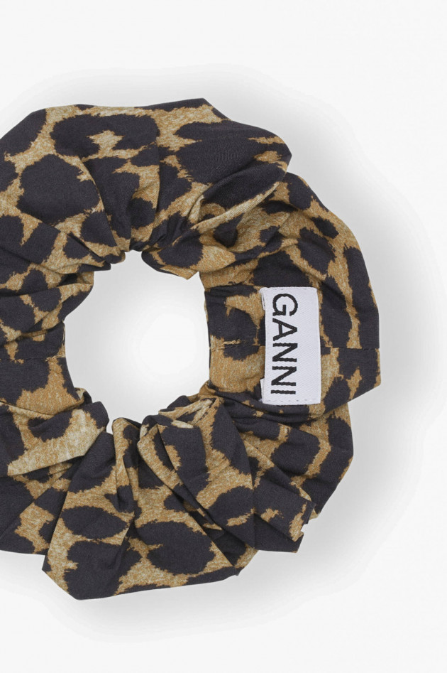 Ganni Scrunchie mit Leoparden-Print