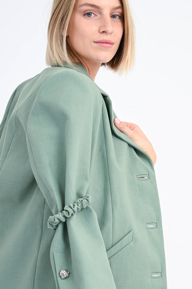 Ganni Oversized Blazer aus Anzugstoff in Salbei