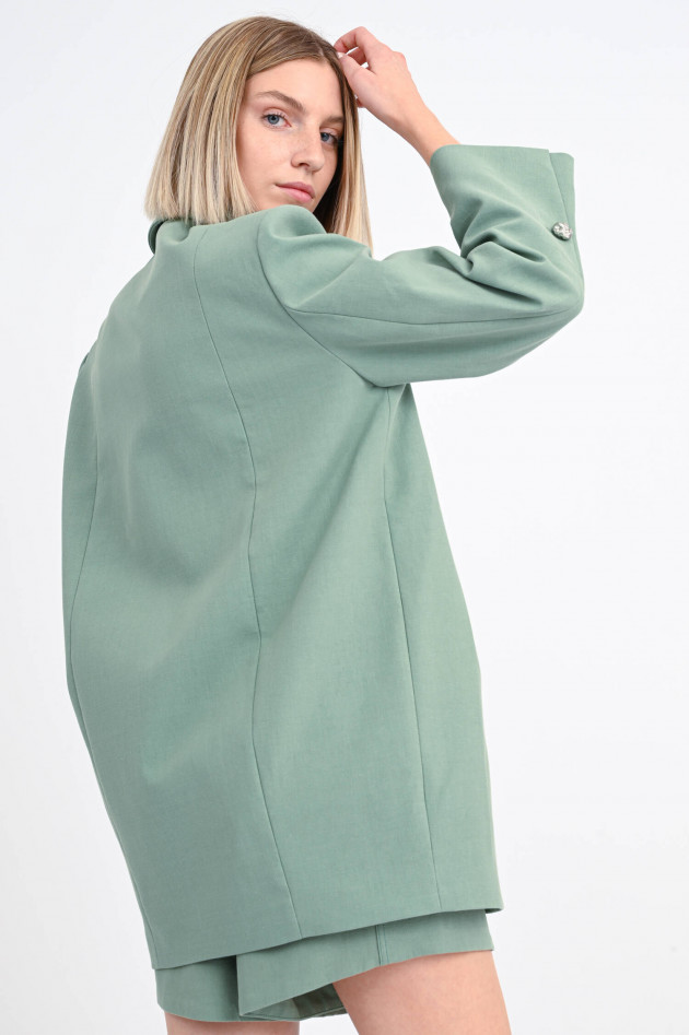 Ganni Oversized Blazer aus Anzugstoff in Salbei