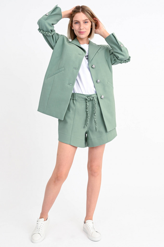 Ganni Oversized Blazer aus Anzugstoff in Salbei