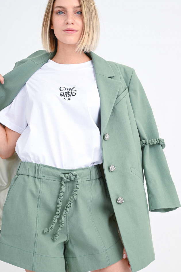 Ganni Oversized Blazer aus Anzugstoff in Salbei