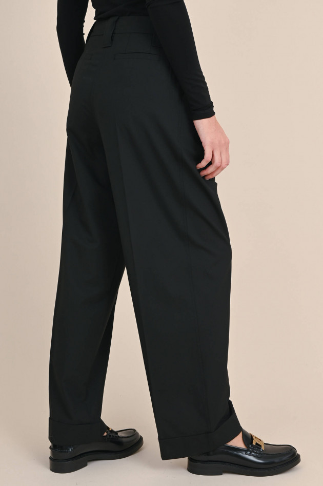 Ganni Weite Hose aus Viskose Mix in Schwarz