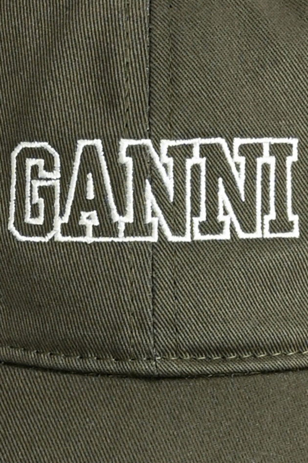 Ganni Organic Basecap in Military