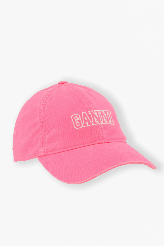 Ganni Base Cap mit Logo-Stiching in Pink