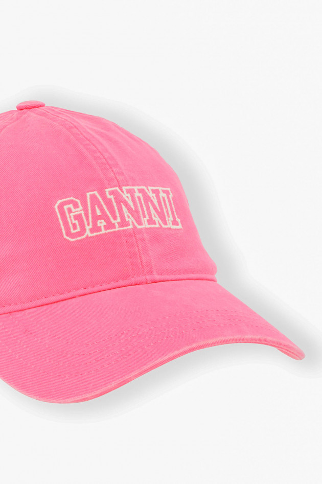 Ganni Base Cap mit Logo-Stiching in Pink