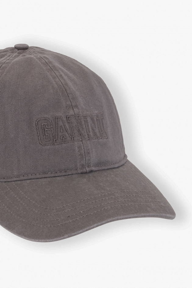 Ganni Base Cap mit Logo Stiching in Grau