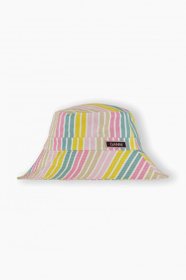 Ganni Bucket Hat gestreift in Multicolor