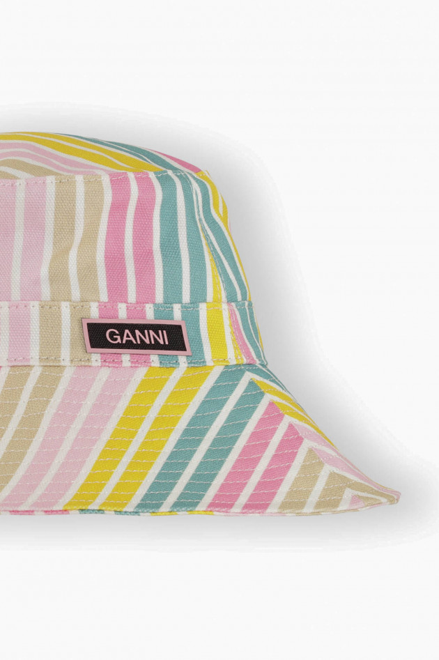 Ganni Bucket Hat gestreift in Multicolor