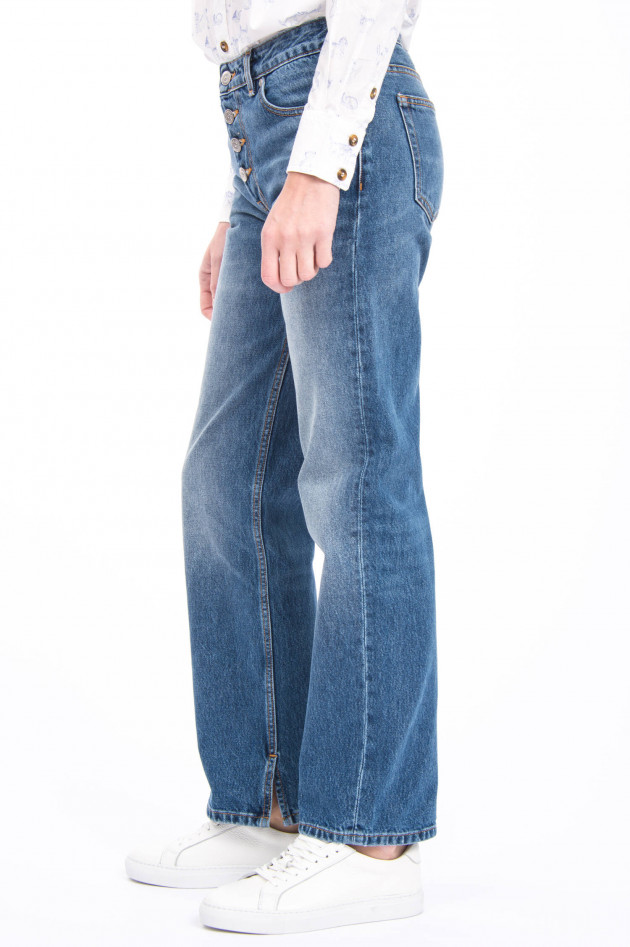 Ganni Jeans aus strukturiertem Denim in Mittelblau