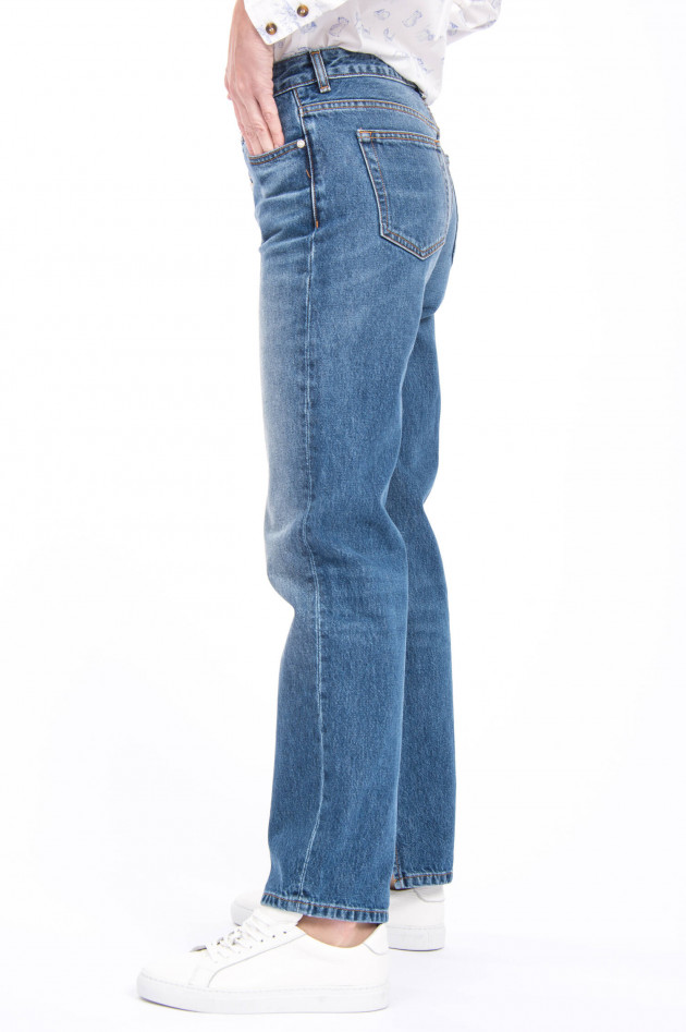 Ganni Jeans aus strukturiertem Denim in Mittelblau